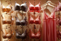 Bras are displayed at Ordifen lingerie store in the southern Chinese city of Shenzhen, China July 15, 2016. REUTERS/Bobby Yip