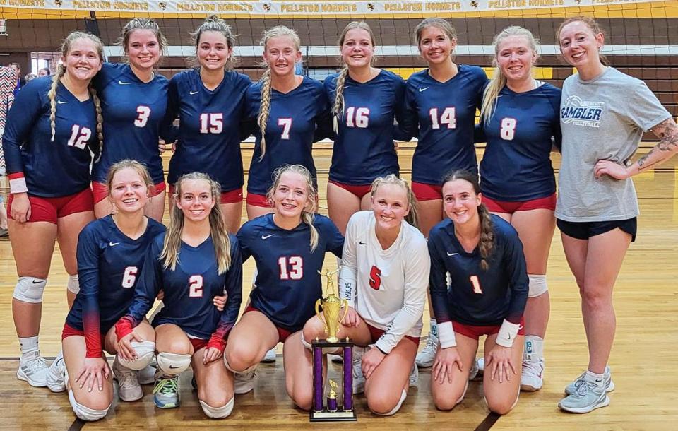 The Boyne City volleyball team opened the 2023 season with a perfect start and a title in Pellston over the weekend, led by first-year head coach Tyla Coates.