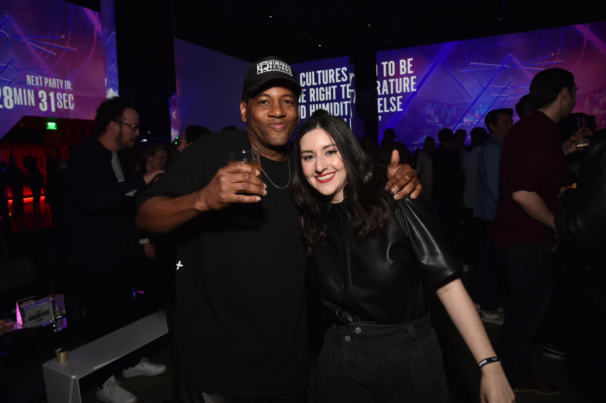 LOS ANGELES, CALIFORNIA - MAY 12: Carey Williams and KD Davila attend the after party for the Los Angeles Premiere Of Amazon's 