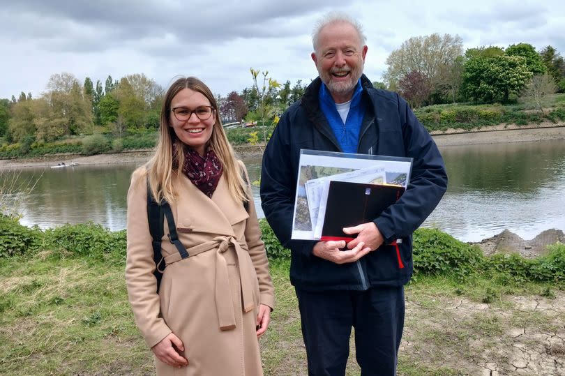 Peter Eaton, co-chair of MBCG, and barrister Kim Ziya on a recent site visit to the former Stag Brewery site