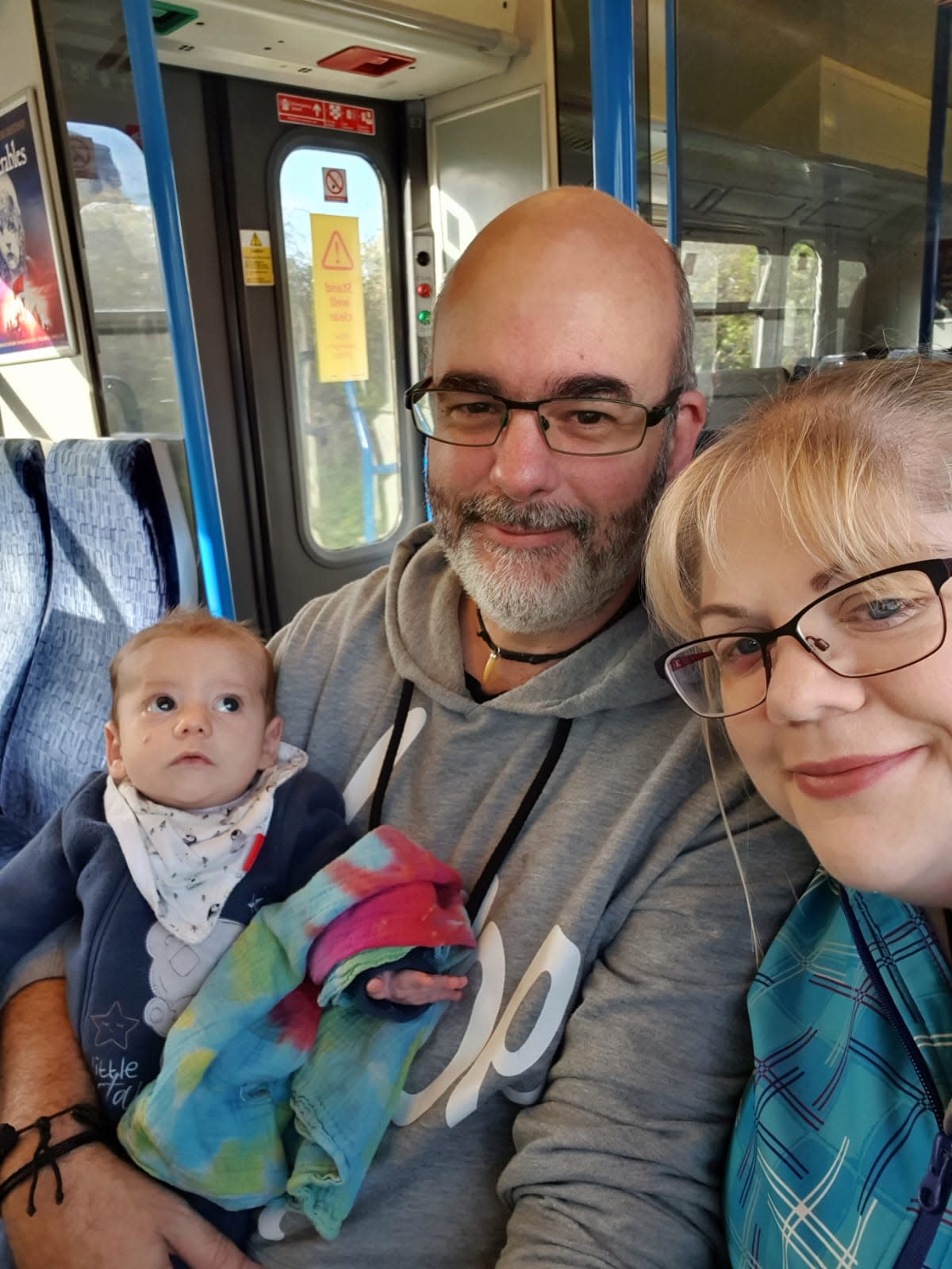 Thomas is now recovering well after chemotherapy treatment, pictured with his parents. 