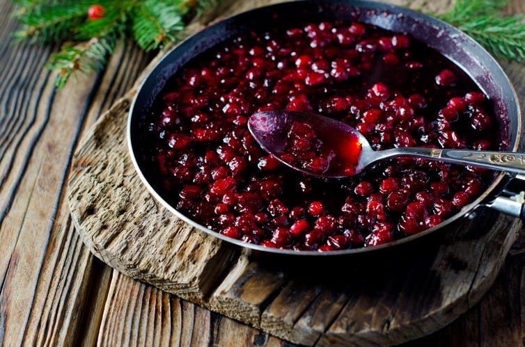 <span class="caption">Cranberry sauce could be more costly.</span> <span class="attribution"><a class="link " href="https://www.shutterstock.com/image-photo/cranberry-sauce-226918597?src=ihCCEgHuqzWgU50osHzNKw-1-4" rel="nofollow noopener" target="_blank" data-ylk="slk:shutterstock;elm:context_link;itc:0;sec:content-canvas">shutterstock</a></span>