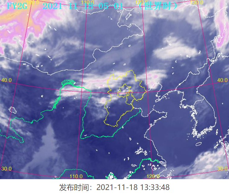 北京市今（18日）上空多雲，北京市氣象局向大興、通州、密云、順義4區發布大霧橙色預警。   來源：擷取自北京市氣象局