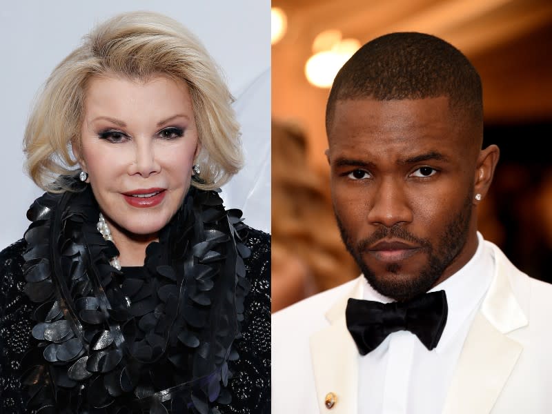 Joan Rivers and Frank Ocean. (Photos: Getty Images)