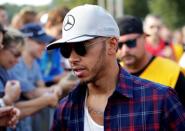 Formula One - F1 - Italian Grand Prix 2016 - Monza, Italy - 02/9/16 - Mercedes' Lewis Hamilton of Britain arrives at the racetrack for the first free practice. REUTERS/Max Rossi