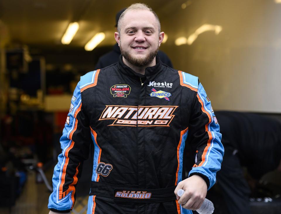 Timmy Solomito, driver of the #66 Natural Designs, Highmark during the Miller Lite 200 for the Whelen Modified Tour at Riverhead Raceway on May 14, 2022 in Riverhead, New York. (Mike Lawrence/NASCAR)