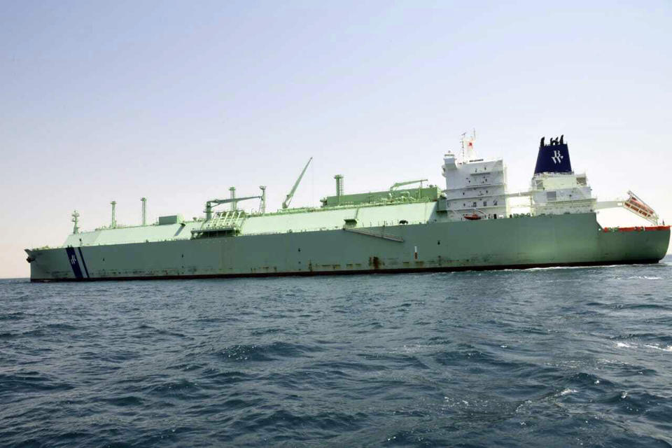 In this handout photo released by the Suez Canal Authority on August 23, 2023, a ship, the BW Lesmes, is shown in the waterway after a collision with another large transport vessel. Egyptian authorities said two tankers have collided in the Suez Canal, disrupting traffic through the global waterway. The Suez Canal authority says the BW Lesmes, a Singapore-flagged tanker that carries liquefied natural gas, suffered a mechanical malfunction and ran aground while transiting through the canal. The Burri, a Cayman Island-flagged tanker which carries oil products, collided with the broken vessel. (Suez Canal Authority via AP)