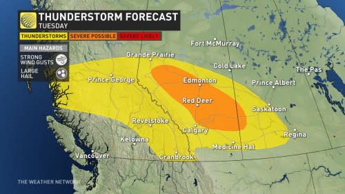 Baron - Alberta thunderstorm risk - June11