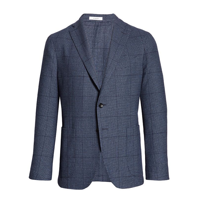 Trim Fit Windowpane Check Cotton Blend Sport Coat