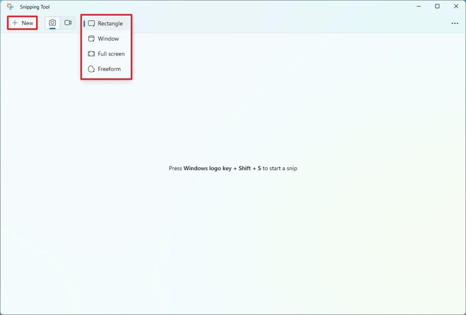 Snipping Tool new screenshot