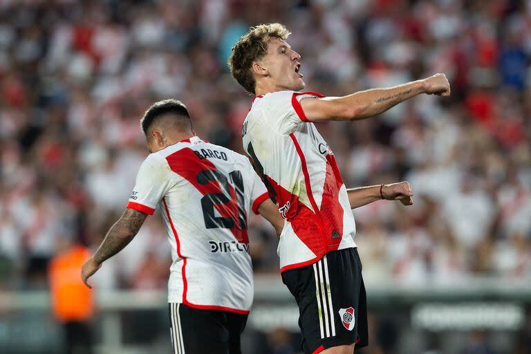 Un festejo de Colidio, de cara a los hinchas: River recibe a Banfield en el Monumental