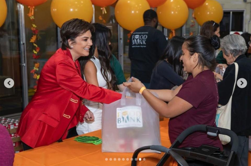 Kris Jenner at the Los Angeles Food Bank | Kris Jenner/Instagram