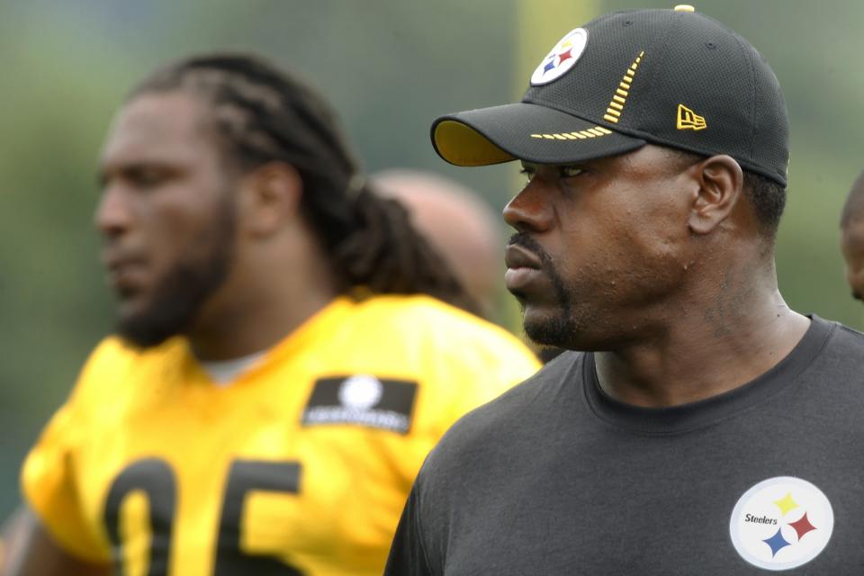 Steelers assistant coach Joey Porter, right, could be disciplined by the NFL after his January incident. (AP)