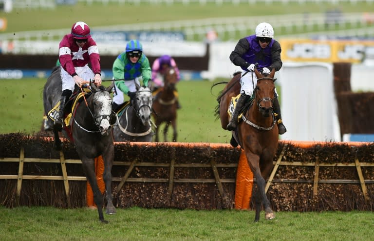 Teenage jockey Jack Kennedy guided Farclas (left) safely over the last en route to victory in the Triumph Hurdle