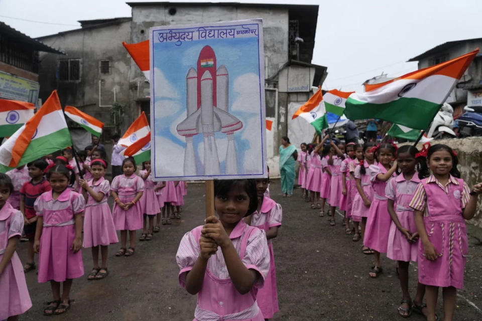 India gearing up for the Chandrayaan-3 space shuttle to attempt to land on the ‘dark side’ of the moon (AP)