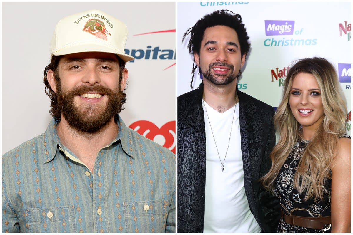 Thomas Rhett heaped praised on UK country music duo The Shires (right)  (ES Composite)