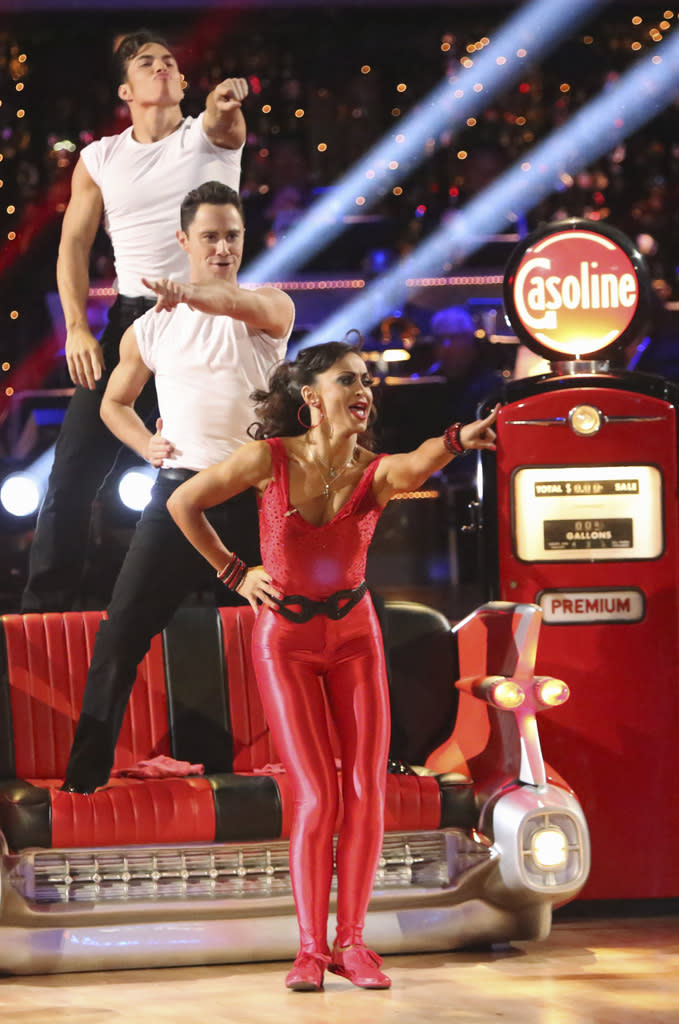 Apolo Anton Ohno, Sasha Farber and Karina Smirnoff (11/12/12)