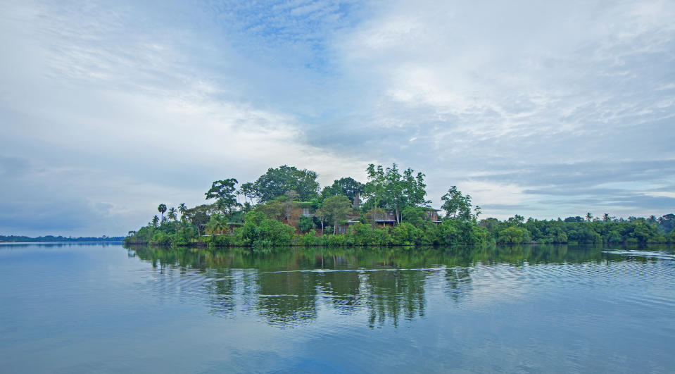 Take an hour-long boat trip to nearby Cinnamon Island and you’ll be treated to this view of the hotel from the water [Photo: Tri]