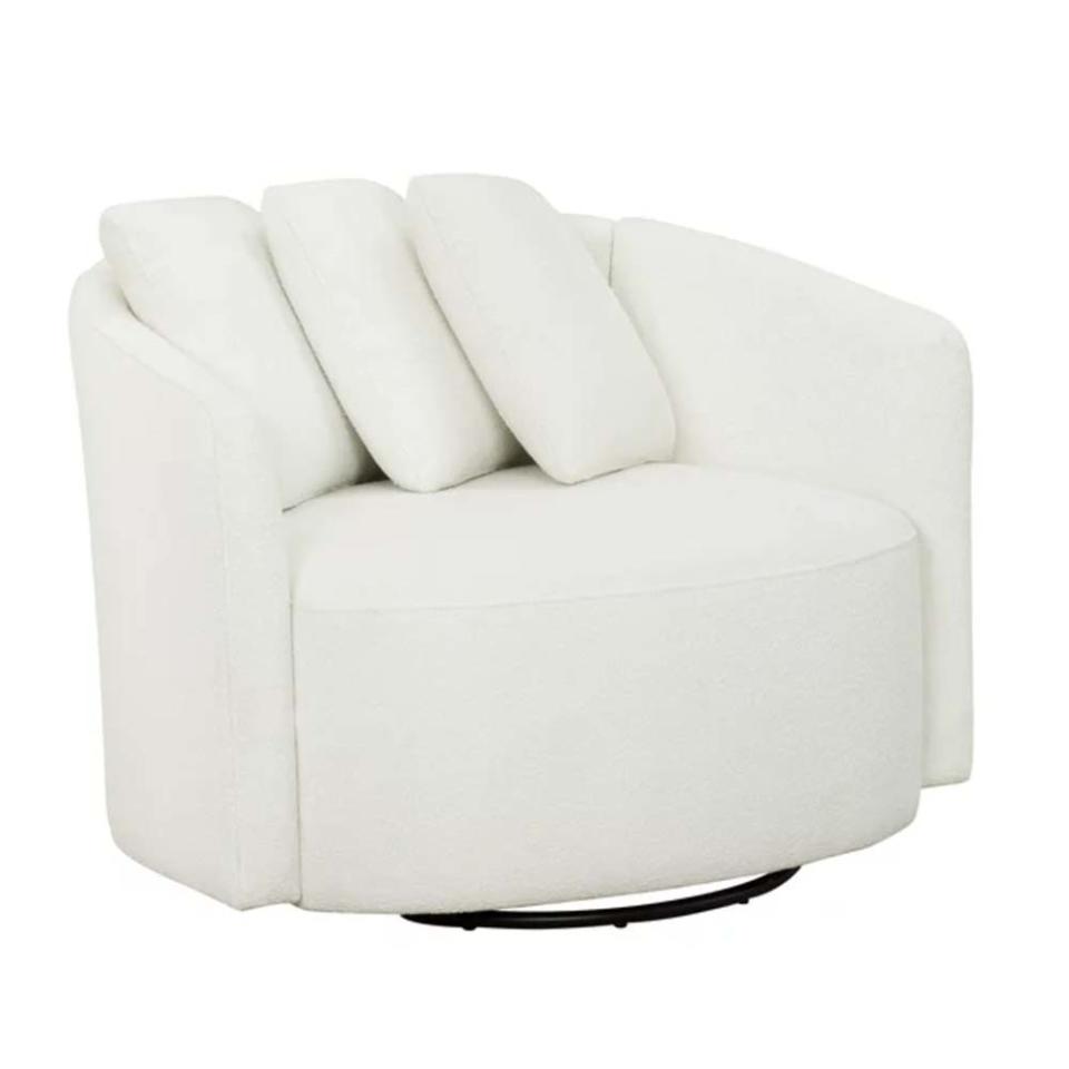 white lounge swivel chair