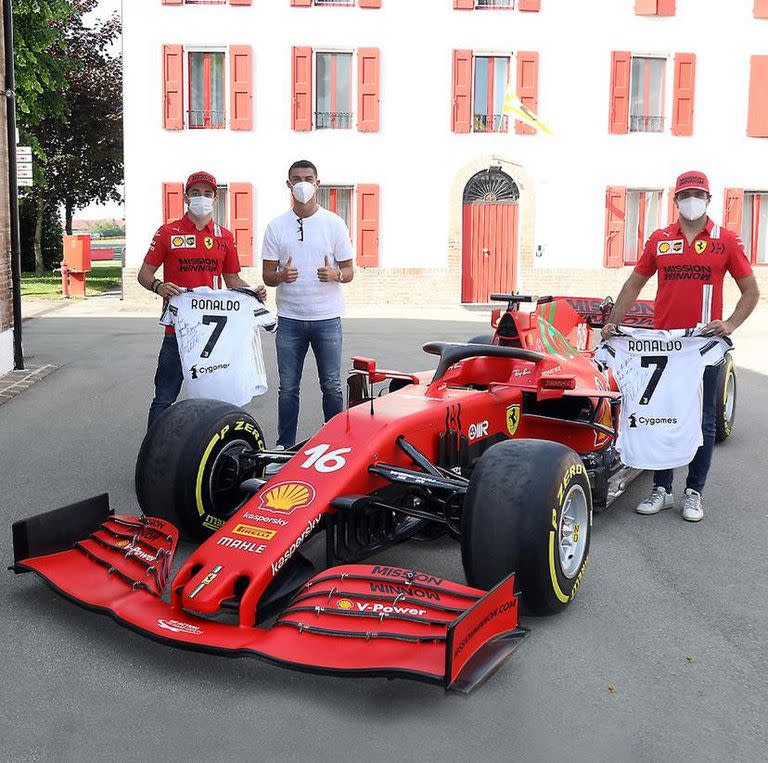 Leclerc, Ronaldo y Sainz intercambiaron pasiones