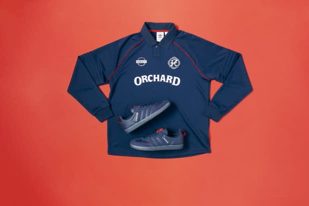 A detailed look at apparel from the Orchard x New England Revolution collection.<p>adidas</p>
