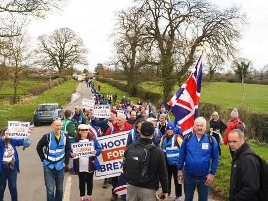 Pursued by a Portaloo and waving Hammond’s head on a pike, Farage’s foot soldiers bear down on London to demand Brexit