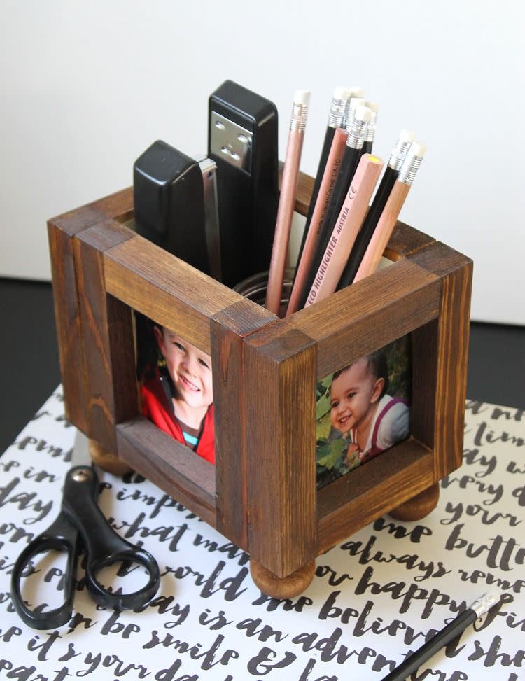 fathers day crafts wood picture frame desktop organizer