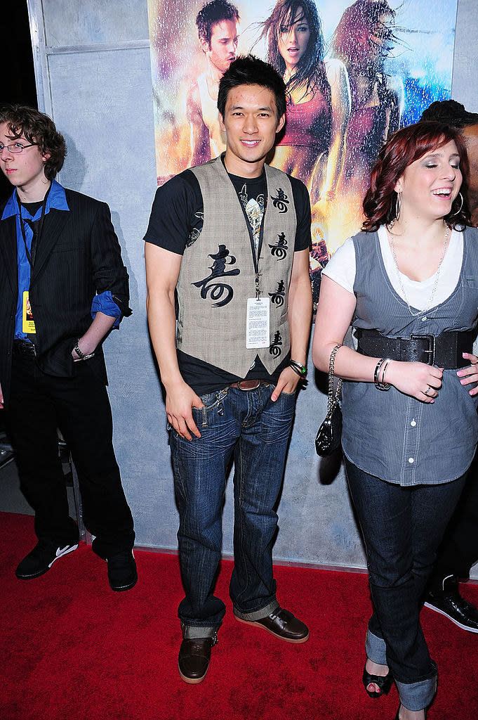 Harry Shum Jr. poses on the red carpet at the premiere of the new movie "Step Up 2 The Streets"