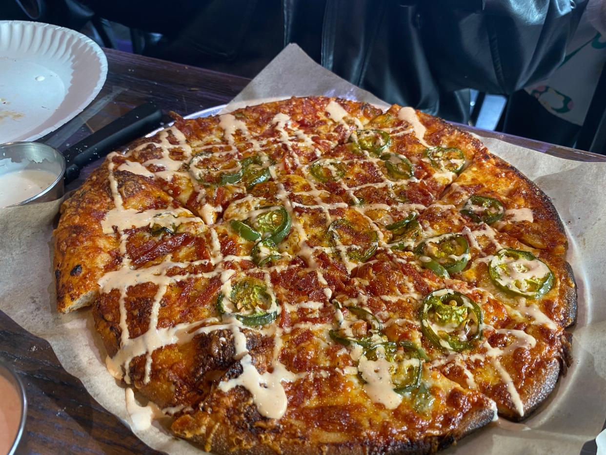 A Shredder Chicago Tavern-Style thin crust pizza at Rendezvous Pizza.