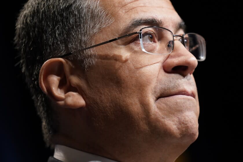 Health and Human Services Secretary Xavier Becerra speaks about actions the Biden administration plans to take in response to the Supreme Court's decision to overturn Roe v. Wade, Tuesday, June 28, 2022, in Washington. (AP Photo/Patrick Semansky)