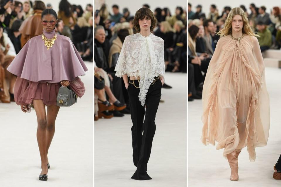 Chloé’s Paris Fashion Week runway was silky and swashbuckling. Images: Getty Images