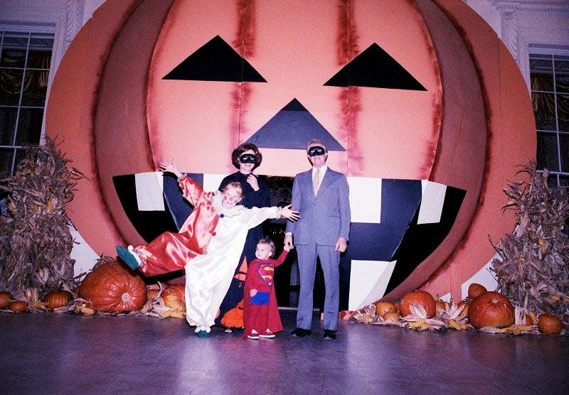 The Carter family dressed up for Halloween in 1978.