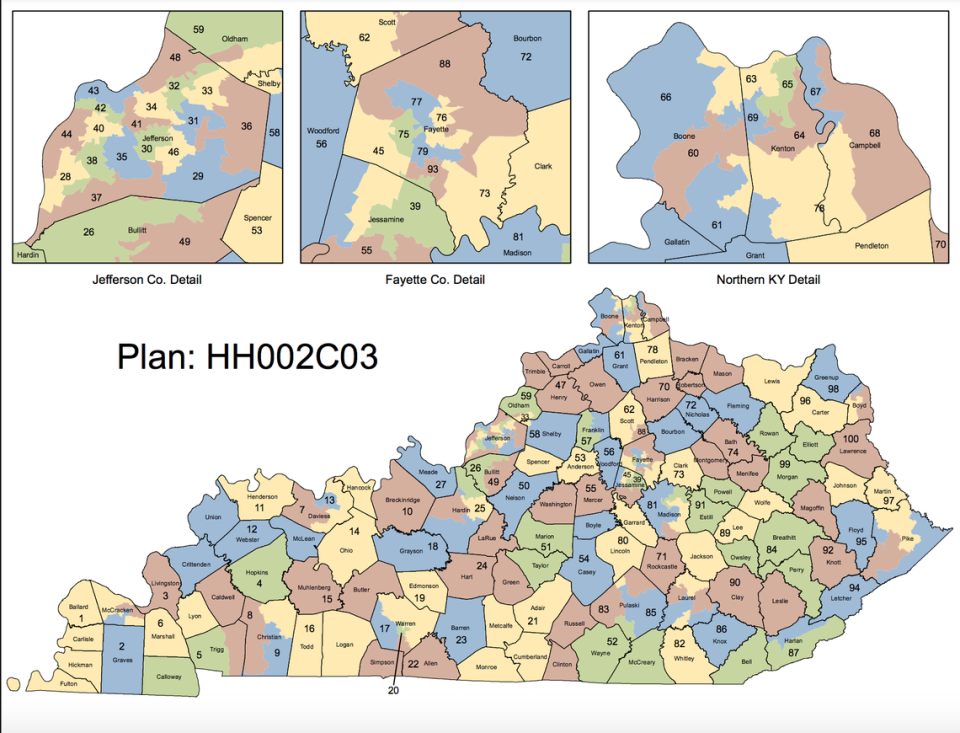 Pictured above is the new House map passed by the state legislature on Saturday.