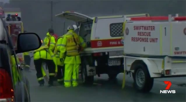 Flood warnings extended from the Tweed to Coffs Harbour, with up to 400mm of rain predicted. Picture: 7 News