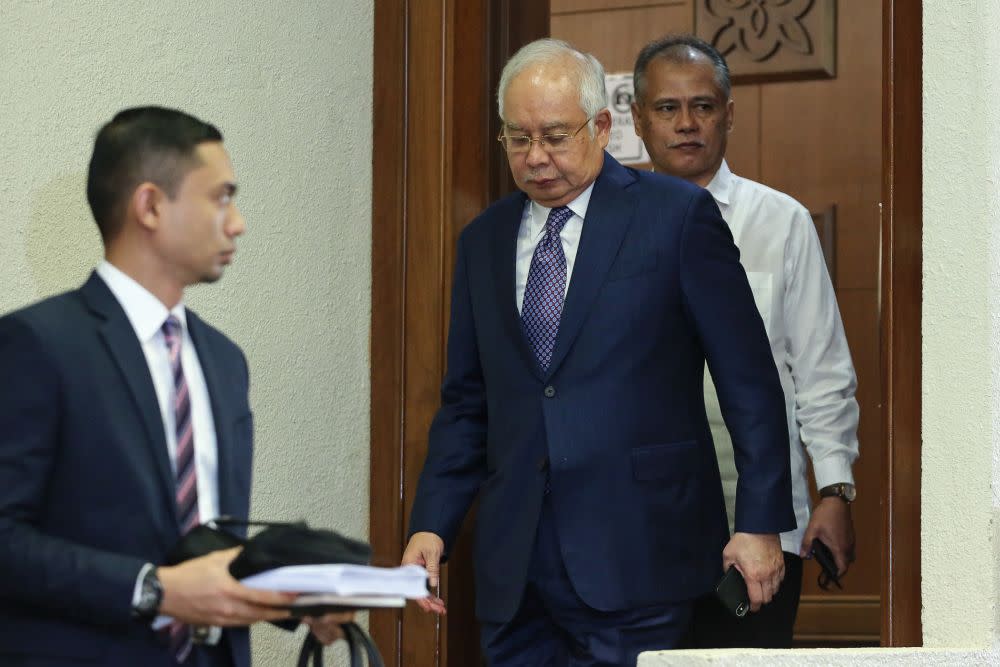 Datuk Seri Najib Tun Razak is pictured at the Kuala Lumpur High Court September 25, 2019. — Picture by Yusof Mat Isa