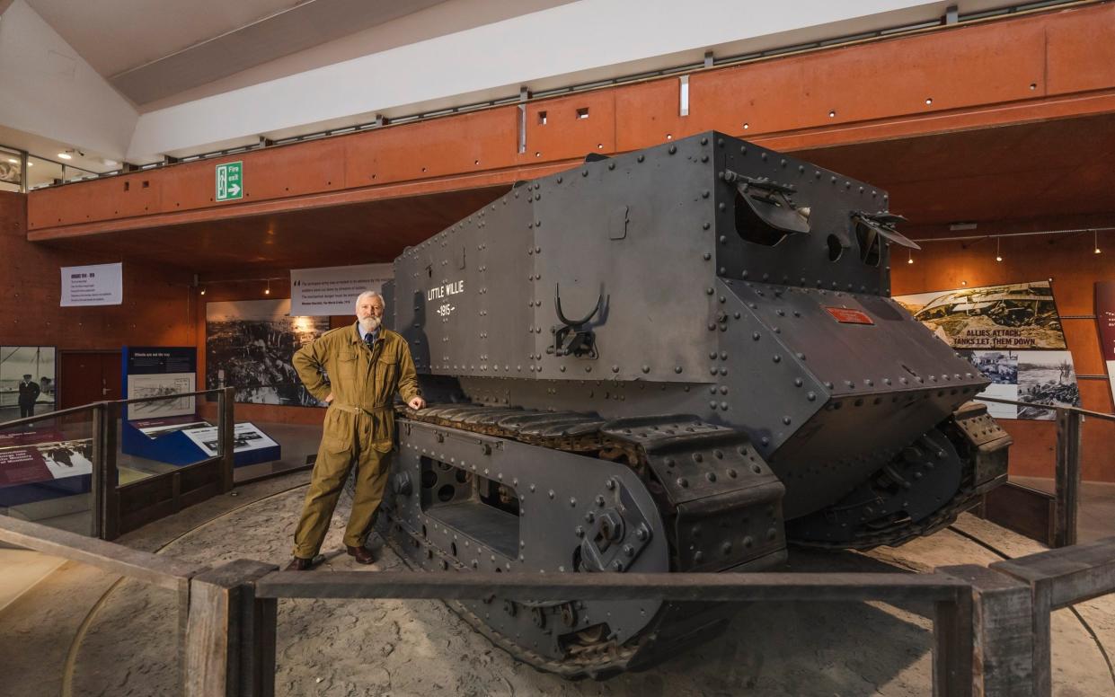 Tank Museum curator David Willey with Little Willie