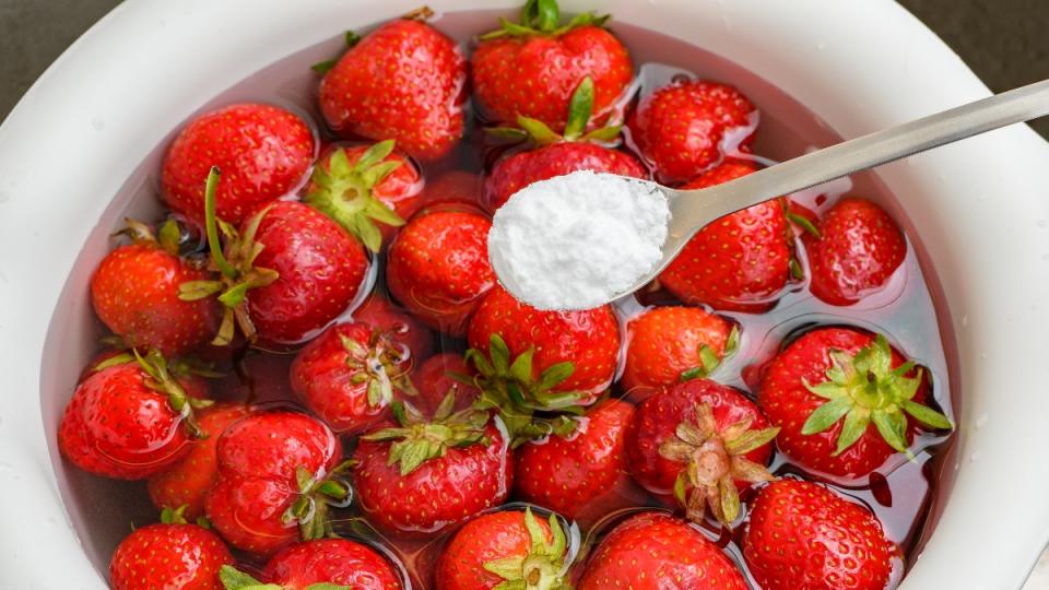 Washing produce is one of many baking soda hacks