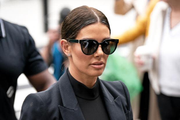 Rebekah Vardy arrives at the Royal Courts Of Justice in London on May 11 as he libel battle with Coleen Rooney continues