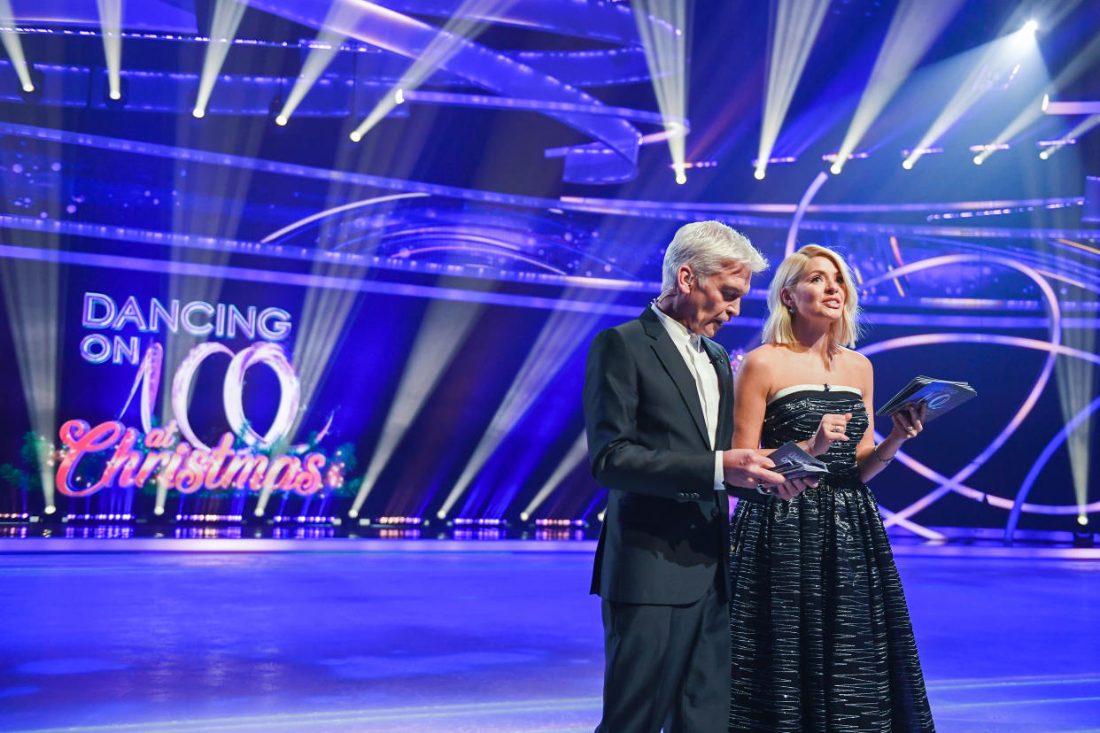 LONDON, ENGLAND - DECEMBER 09: Phillip Schofield and Holly Willoughby during the Dancing On Ice 2019 photocall at ITV Studios on December 09, 2019 in London, England. (Photo by Stuart C. Wilson/Getty Images)