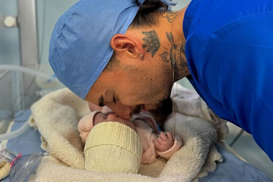 <p>Maluma/Instagram</p> Maluma and baby daughter Paris