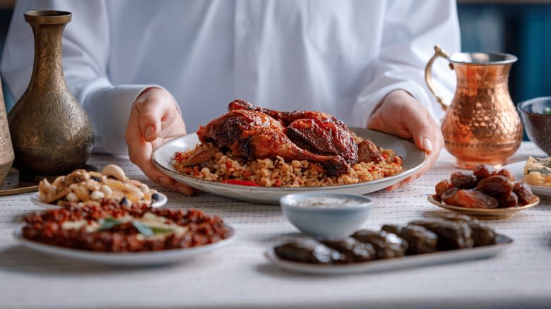 Middle Eastern food on plates