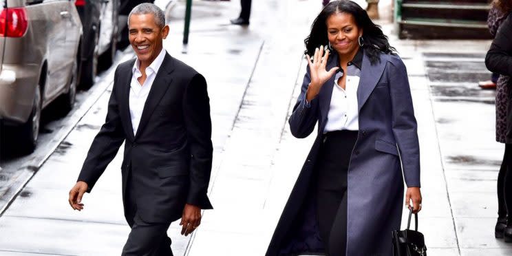 Barack and Michelle Obama were spotted having lunch in New York City last Friday. Photo from Getty Images.