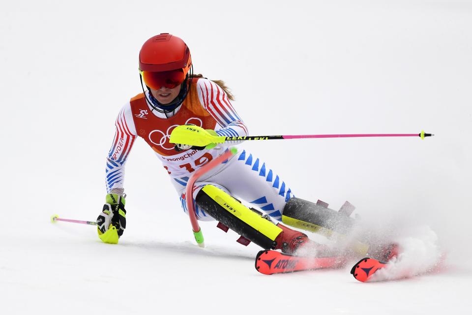 <p>Mikaela Shiffrin of USA wins the silver medal during the Alpine Skiing Women’s Combined at Jeongseon Alpine Centre on February 22, 2018 in Pyeongchang-gun, South Korea. (Photo by Alain Grosclaude/Agence Zoom/Getty Images) </p>