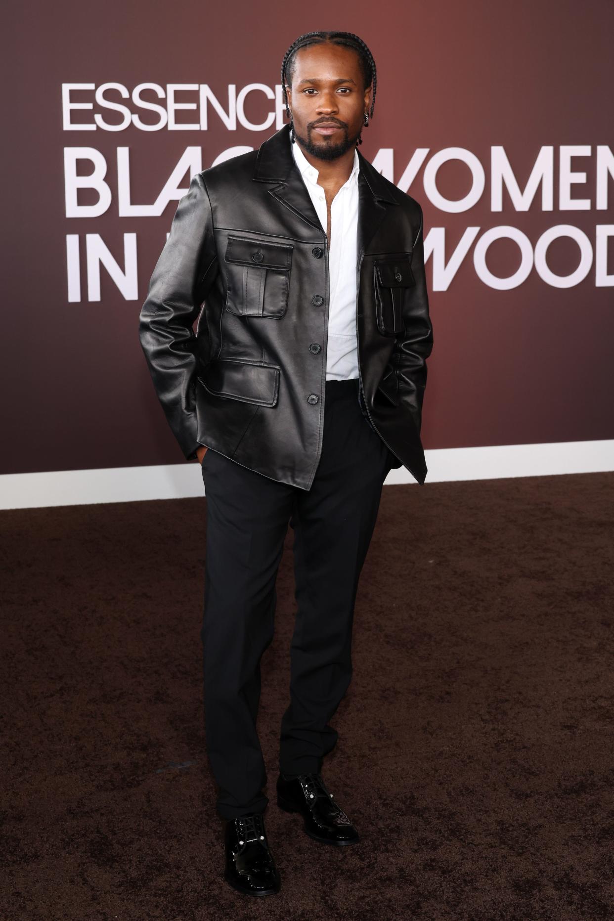 Shameik Moore attends the 2024 Essence Black Women In Hollywood Awards at the Academy Museum of Motion Pictures on March 7, 2024, in Los Angeles.