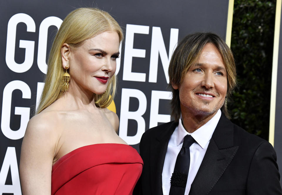 BEVERLY HILLS, CALIFORNIA - JANUARY 05: (L-R) Nicole Kidman and Keith Urban attend the 77th Annual Golden Globe Awards at The Beverly Hilton Hotel on January 05, 2020 in Beverly Hills, California. (Photo by Frazer Harrison/Getty Images)