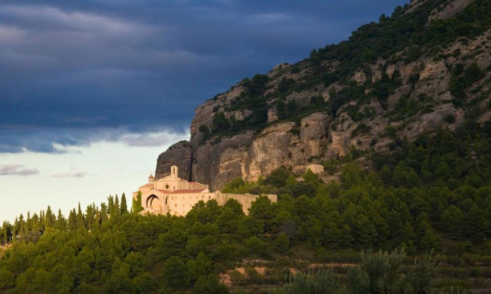 Convent de Sant Salvador at the foot of the mountain of Santa Barbara, Horta de San Juan, Catalonia, Spain.