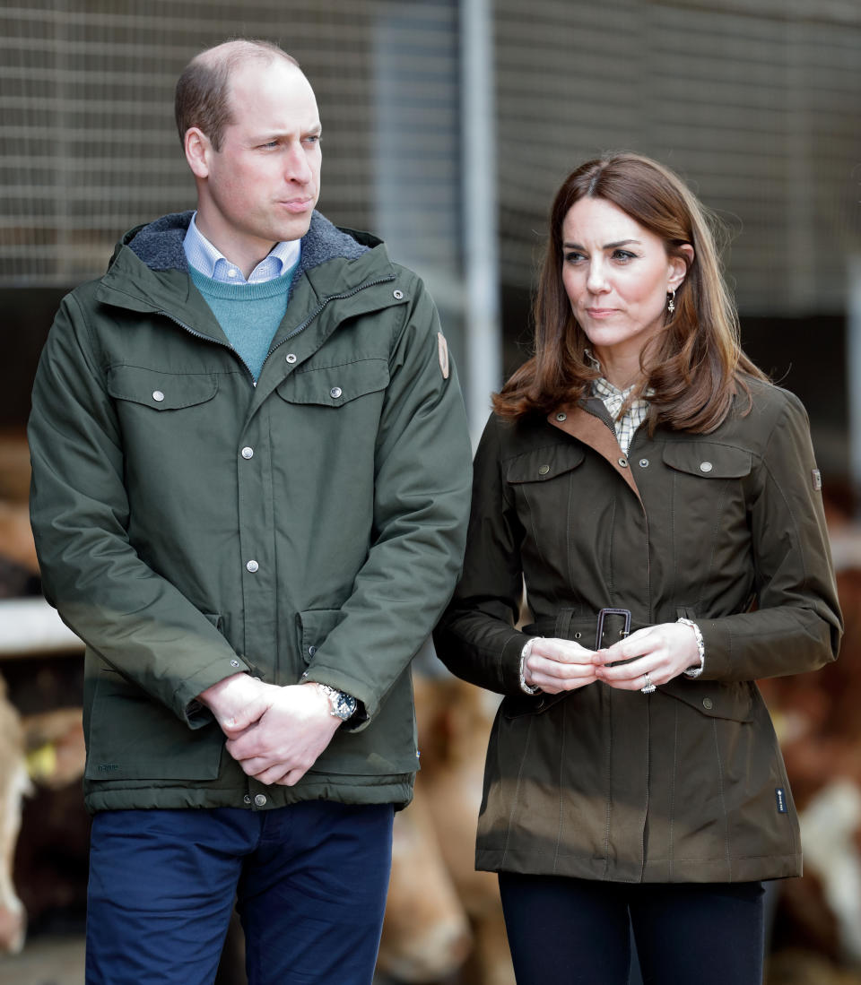 DUBLIN, IRELAND - MARCH 04: (EMBARGOED FOR PUBLICATION IN UK NEWSPAPERS UNTIL 24 HOURS AFTER CREATE DATE AND TIME) Prince William, Duke of Cambridge and Catherine, Duchess of Cambridge visit the Teagasc Animal & Grassland Research Centre in Grange, County Meath on March 4, 2020 near Dublin, Ireland. The Duke and Duchess of Cambridge are undertaking an official visit to Ireland at the request of the Foreign and Commonwealth Office. (Photo by Max Mumby/Indigo/Getty Images)