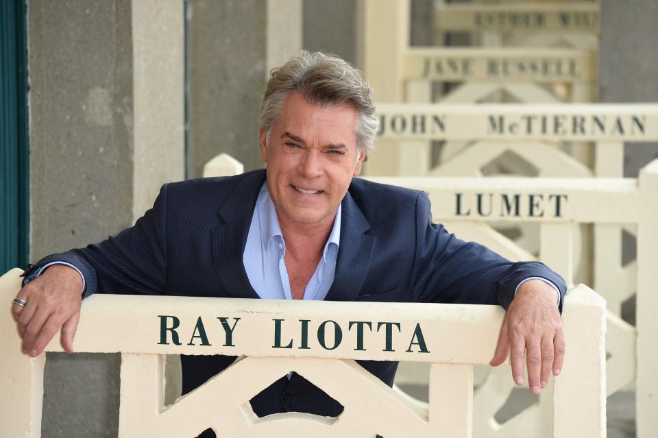 Ray Liotta unveils his cabin sign as a tribute for his career along the Promenade des Planches during the 40th Deauville American Film Festival  on Sept. 9, 2014 in Deauville, France.