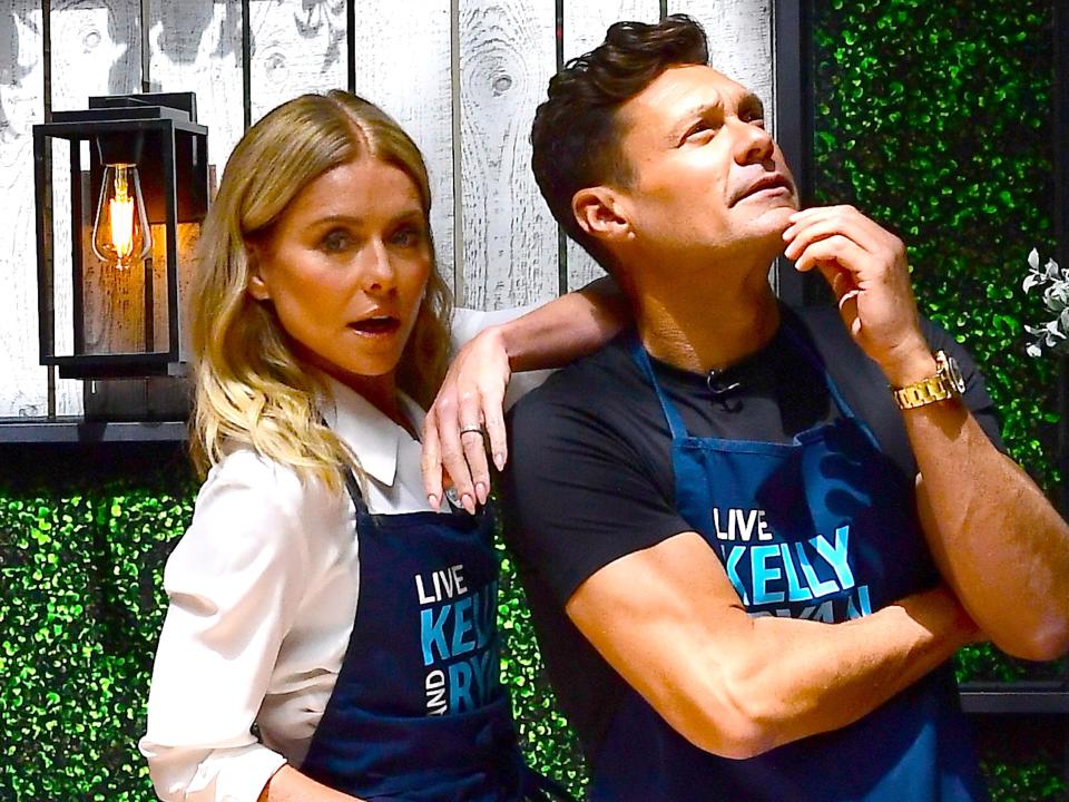 "Live With Kelly and Ryan" cohosts Kelly Ripa and Ryan Seacrest.