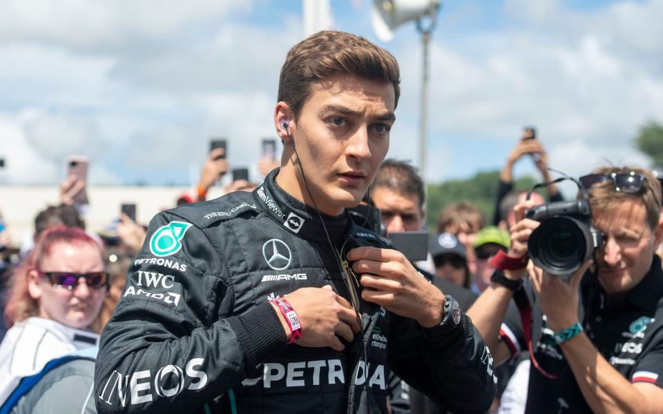 Mercedes-AMG Petronas F1 driver George Russell in the paddock during the Goodwood Festival of Speed at Goodwood House in West Sussex. - PA